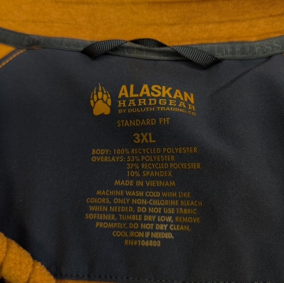 Duluth Trading‎ Company Alaskan Hard Gear Blackburn Standard 1/4 Zip Mock 3XL - Picture 6 of 6